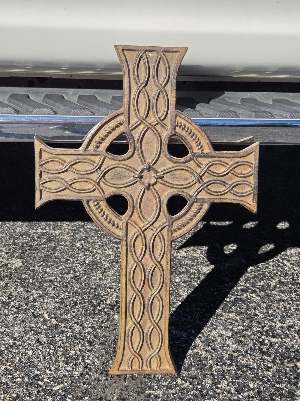 Vintage Cast Iron Celtic Cross Wall Decor Rustic 20”x13.5”